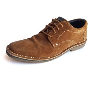 Steve Madden Hatrick 215 Mens Sz 7.5 Suede Oxford Shoes Lace Up Tan Brown